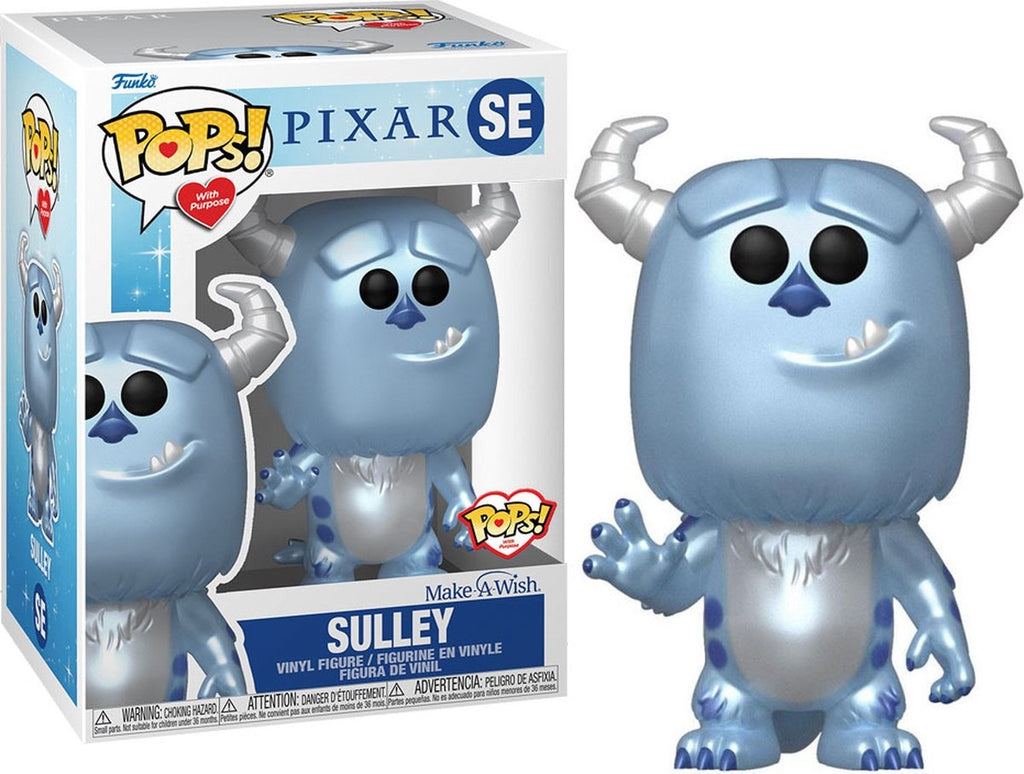 Funko monsters, inc. – disney make a wish 2022 pop disney sulley metallic 9 cm verzamelfiguur – blauw