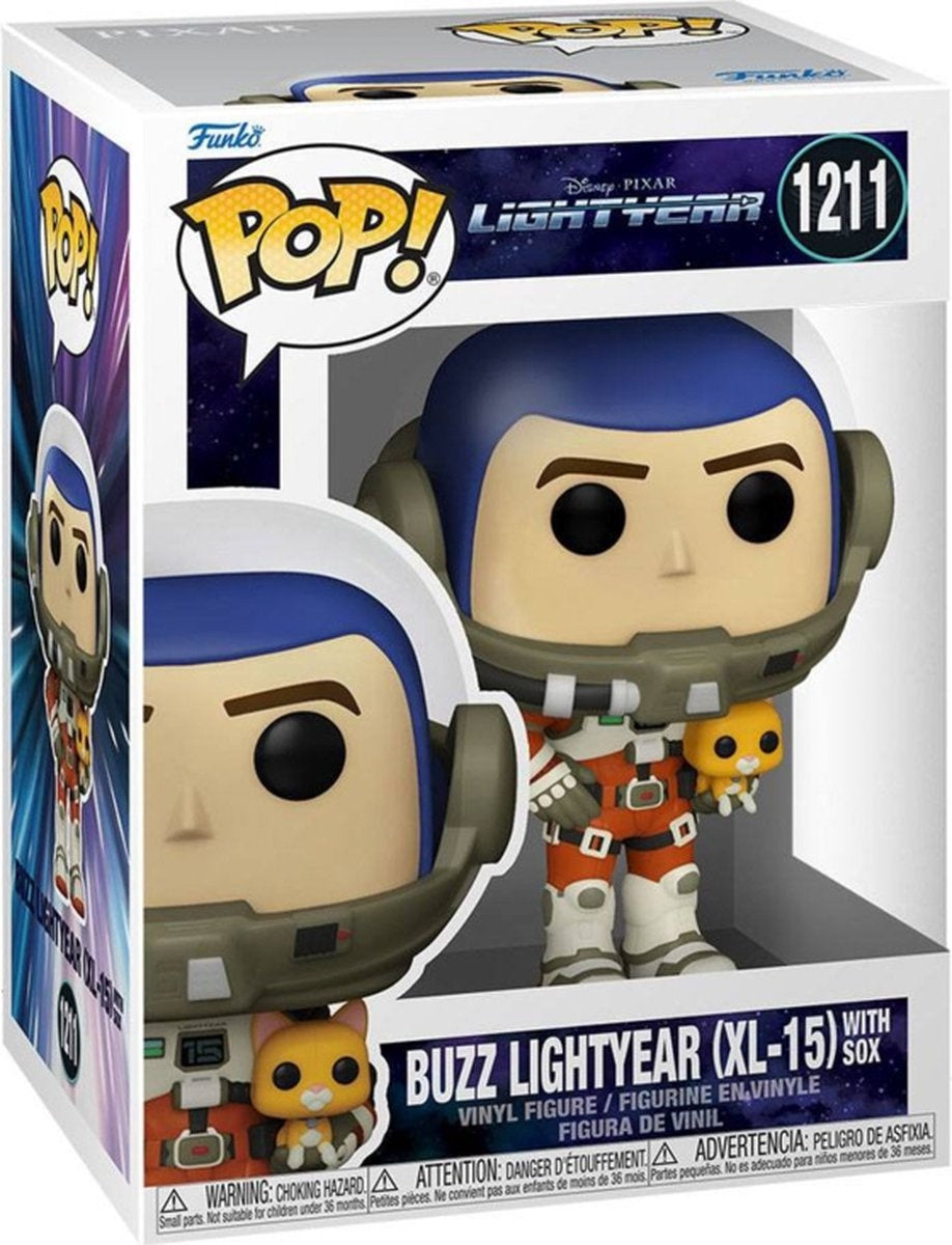 Funko lightyear verzamelfiguur disney pop buzz lightyear with sox (xl-15 suit) 9 cm