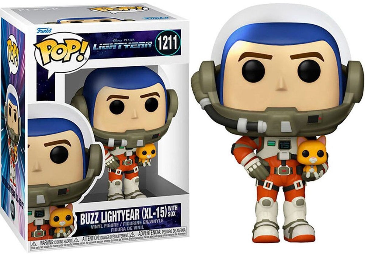 Funko lightyear verzamelfiguur disney pop buzz lightyear with sox (xl-15 suit) 9 cm