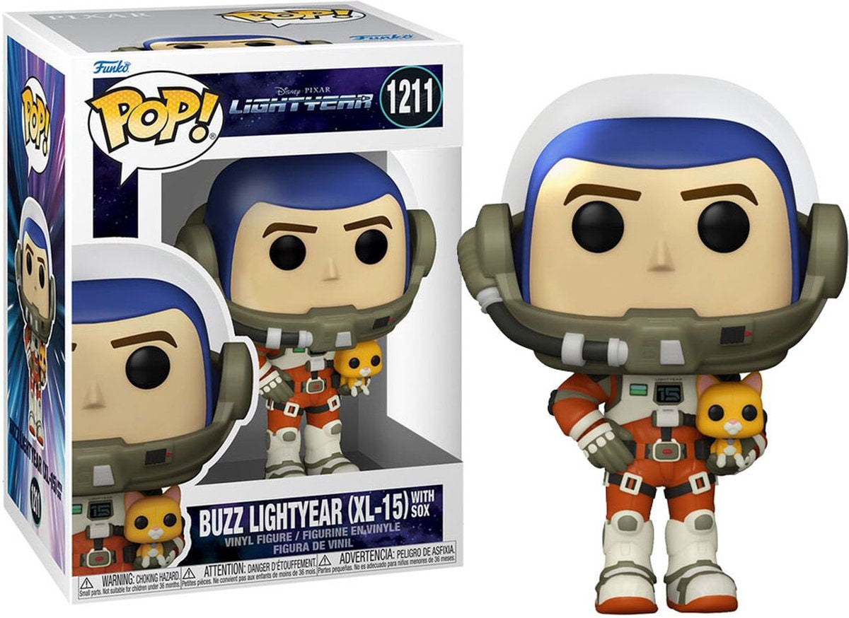Funko lightyear verzamelfiguur disney pop buzz lightyear with sox (xl-15 suit) 9 cm