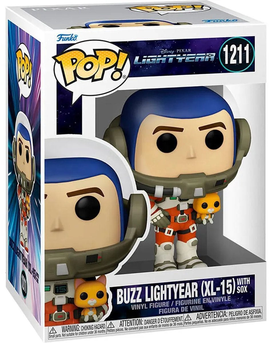 Funko lightyear verzamelfiguur disney pop buzz lightyear with sox (xl-15 suit) 9 cm