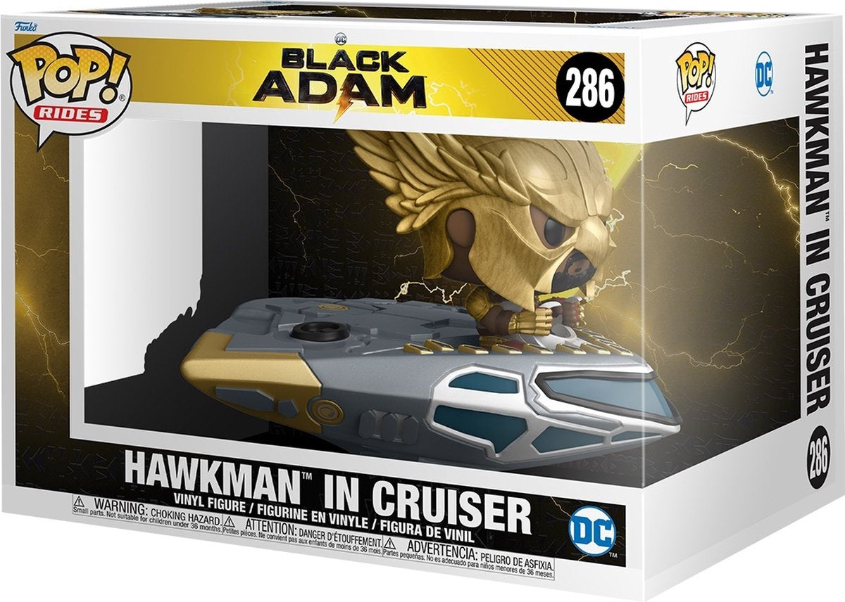 Funko black adam verzamelfiguur DC Comics pop rides super deluxe hawkman in cruiser 15 cm