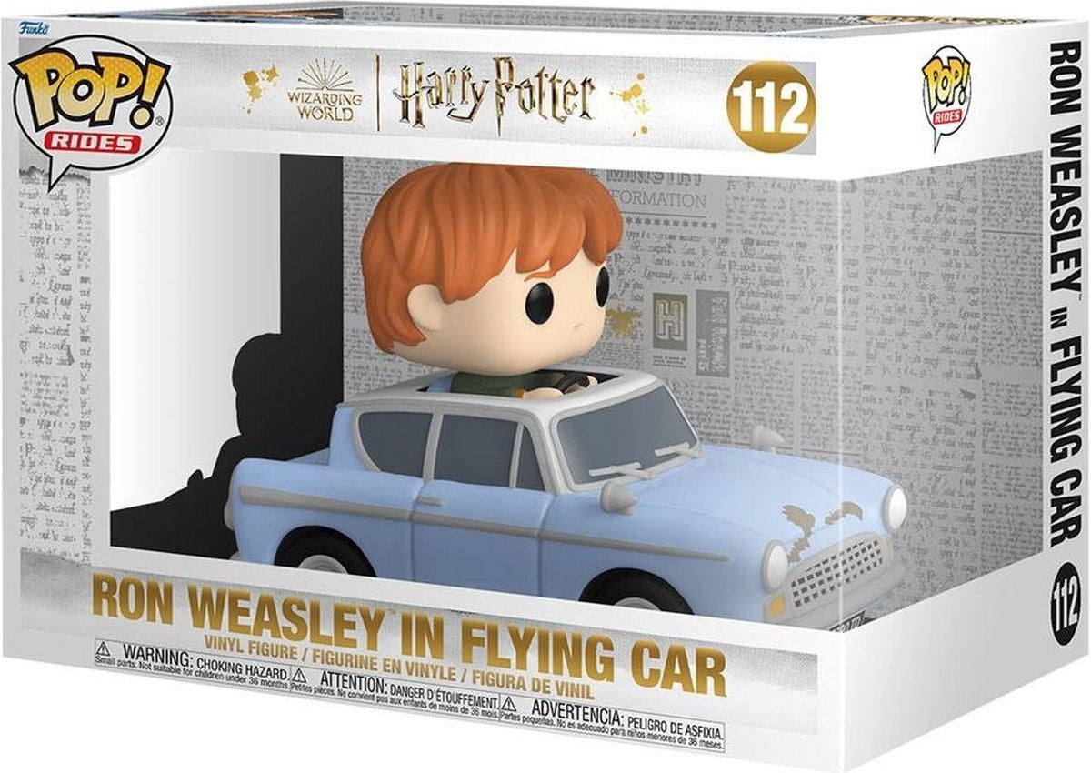 Funko Harry Potter verzamelfiguur pop rides vinyl – chamber of secrets anniversary – ron with car 15 cm