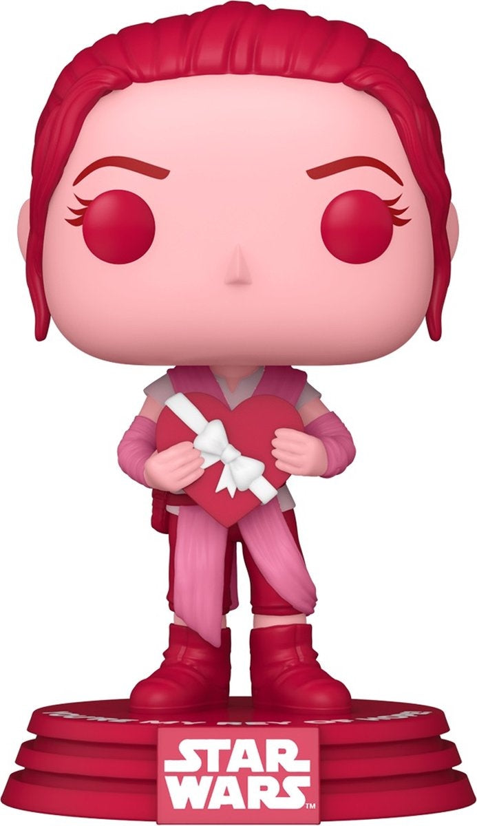 Funko star wars verzamelfiguur valentines pop star wars rey 9 cm roze
