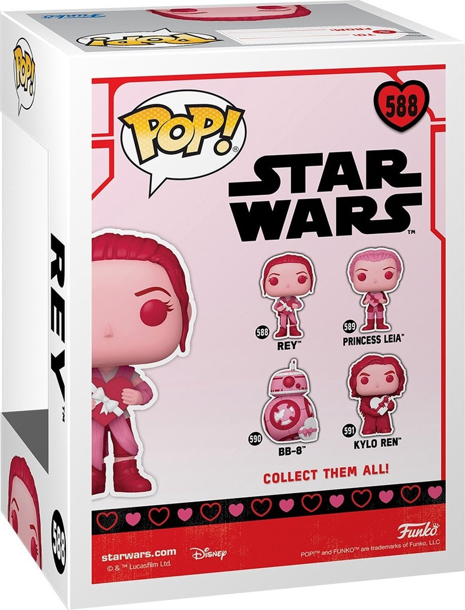 Funko star wars verzamelfiguur valentines pop star wars rey 9 cm roze