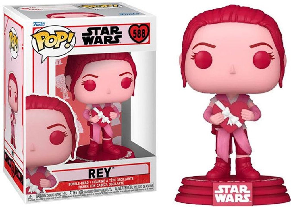 Funko star wars verzamelfiguur valentines pop star wars rey 9 cm roze
