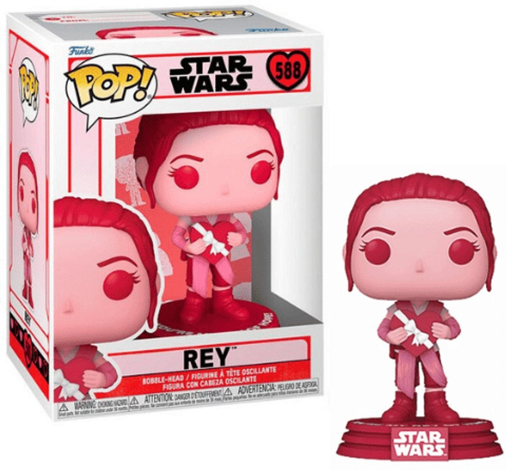 Funko star wars verzamelfiguur valentines pop star wars rey 9 cm roze