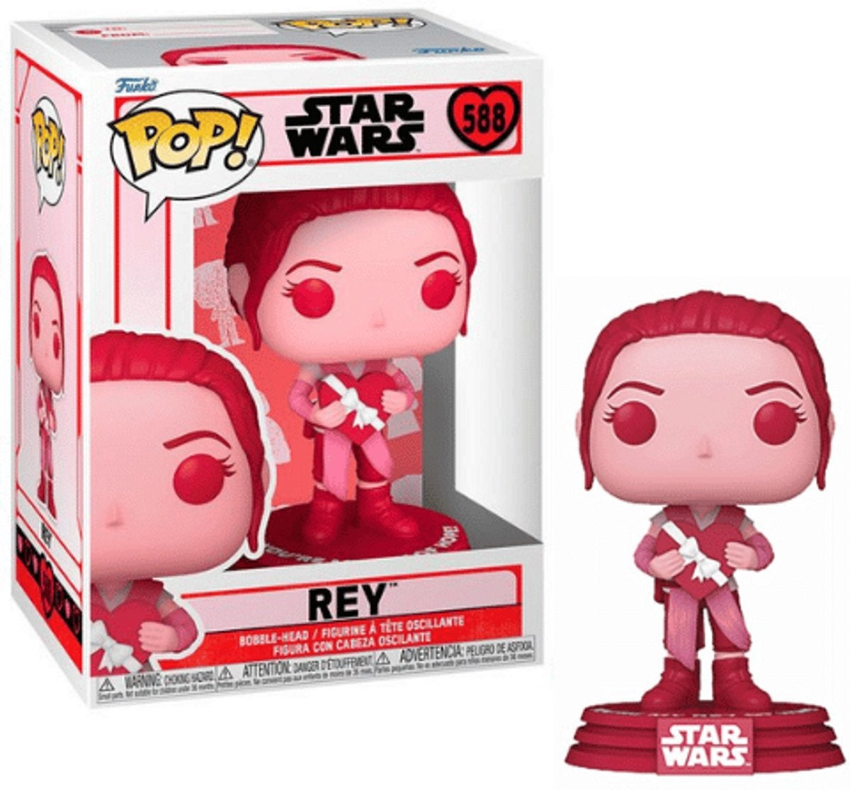 Funko star wars verzamelfiguur valentines pop star wars rey 9 cm roze