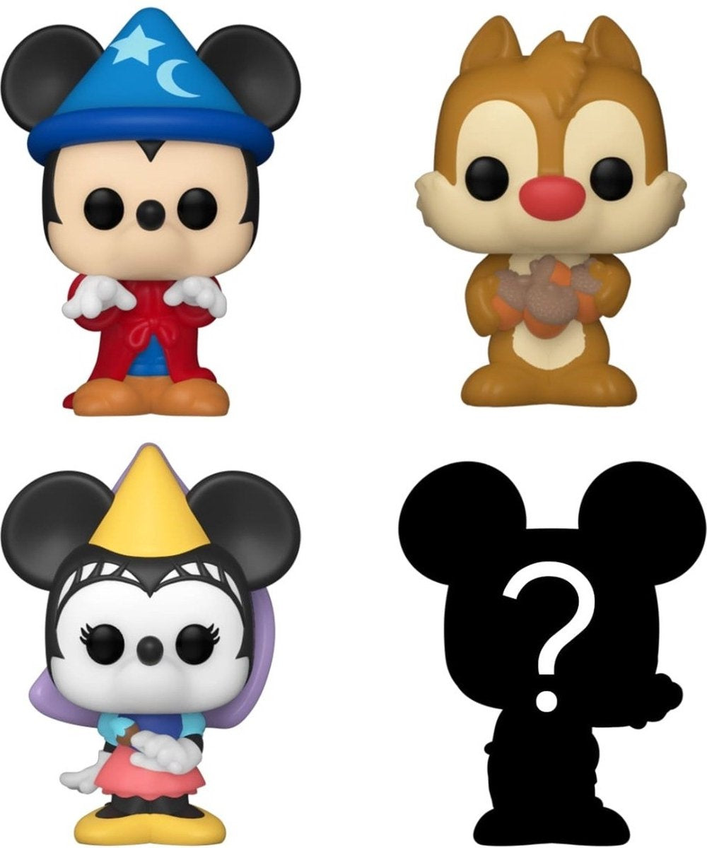 Funko bitty pop disney 4 pack sorcerer mickey, dale, princess minnie and mystery