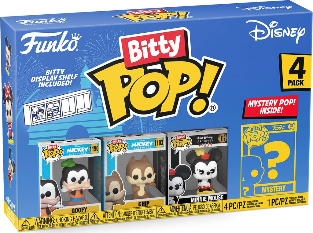 Funko bitty pop disney classics 4 pack goofy, chip, minnie mouse and mystery