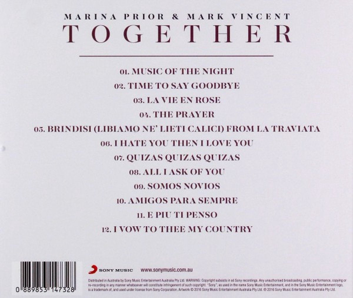 Marina prior & mark vincent – together – CD