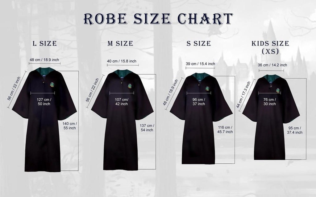 Harry Potter – slytherin wizard robe – zwaderich tovenaar kostuum – S