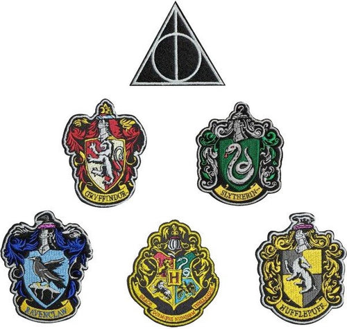 Cinereplicas Harry Potter patches – house crest 6-pack – geborduurde stickers
