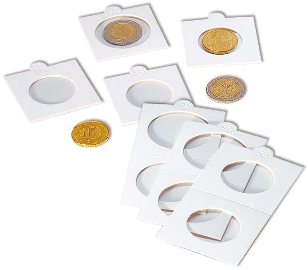 Matrix – munthouder – munthouders, wit, binnendiameter ø 25 mm, zelfklevend, verpakking van 25 stuks