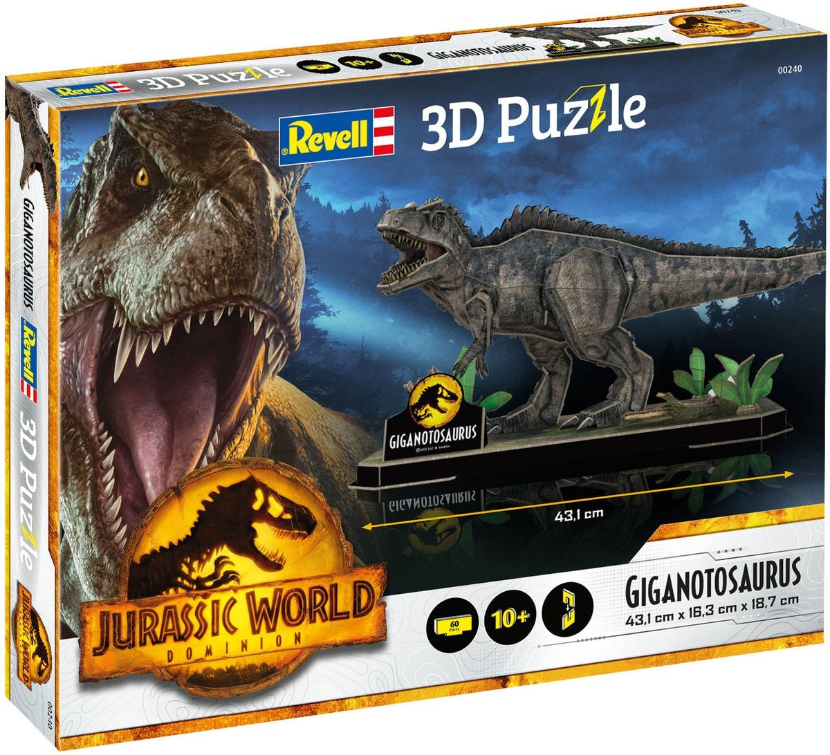 Revell puzzel – 00240 jurassic world dominion – dinosaur 1 3d puzzel
