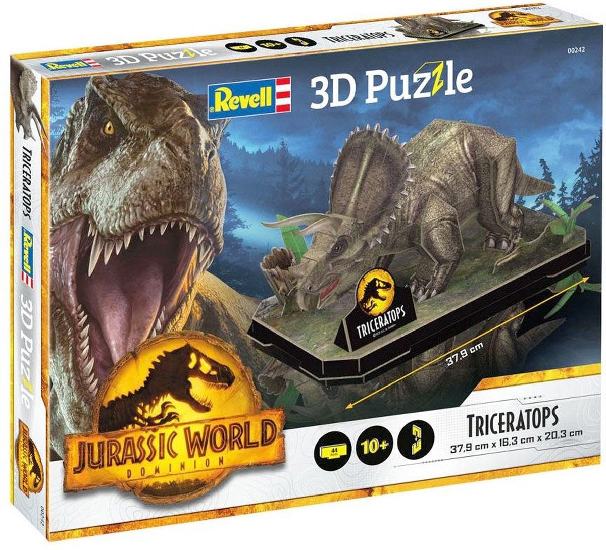 Revell puzzel – 00242 jurassic world dominion – triceratops 3d puzzel