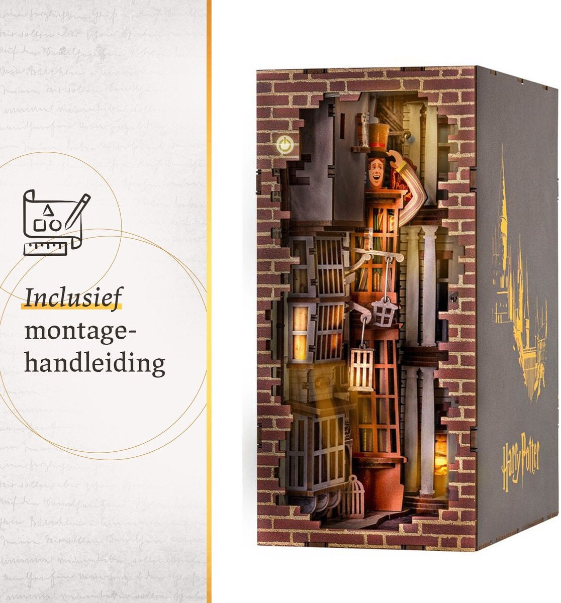 Revell modelbouwpakket houten book nook – 00530 tiny adventures – Harry Potter -diagon alley – 18x11x23cm