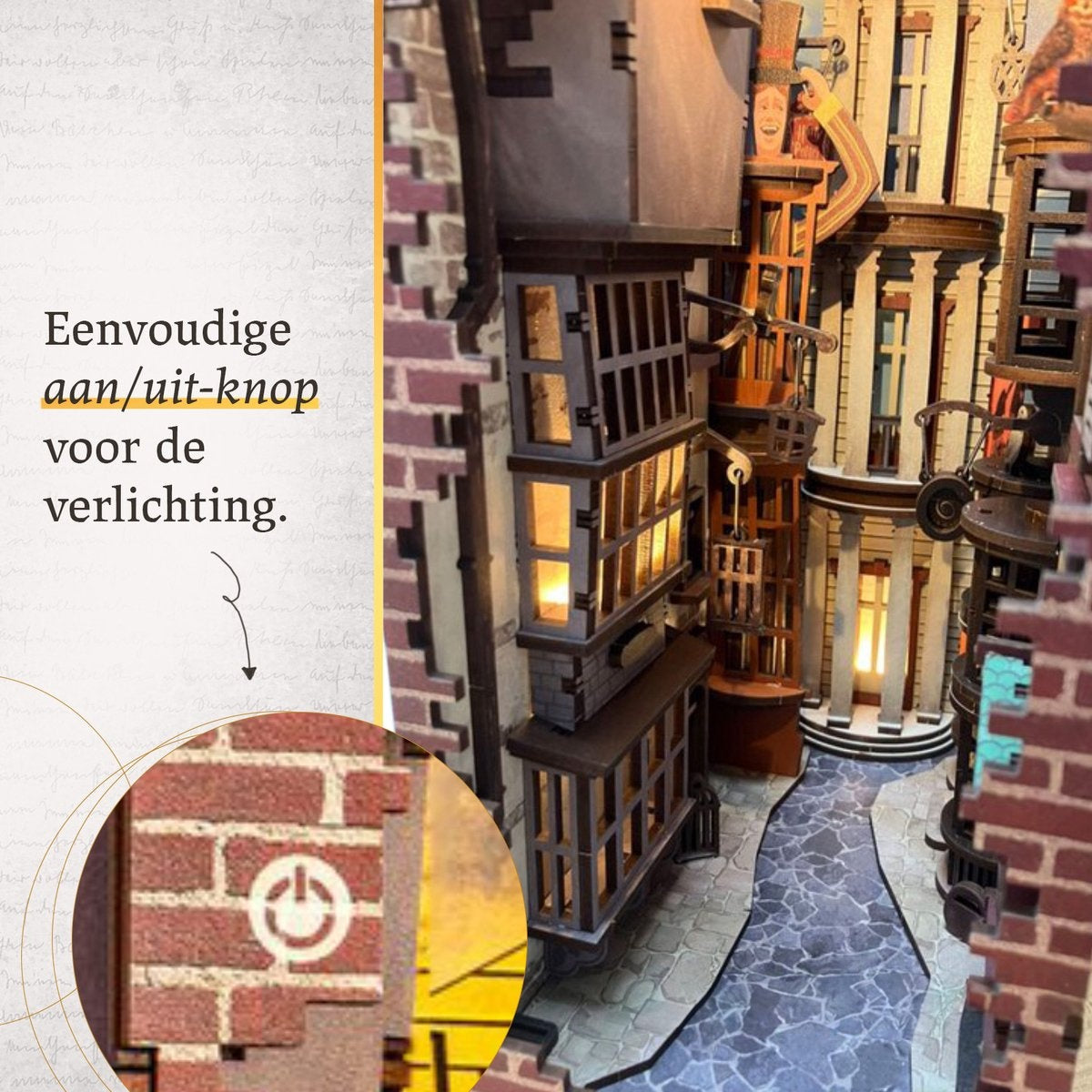 Revell modelbouwpakket houten book nook – 00530 tiny adventures – Harry Potter -diagon alley – 18x11x23cm