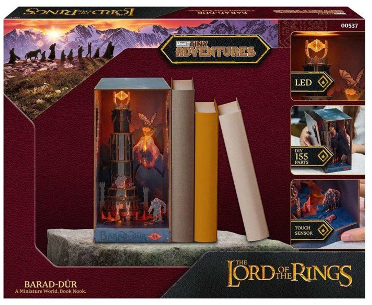 Revell modelbouwpakket – 00537 tiny adventures – lord of the rings – barad-dûr – boekhoekje met led verlichting – 18x11x23cm houten – Revell – modelbouw