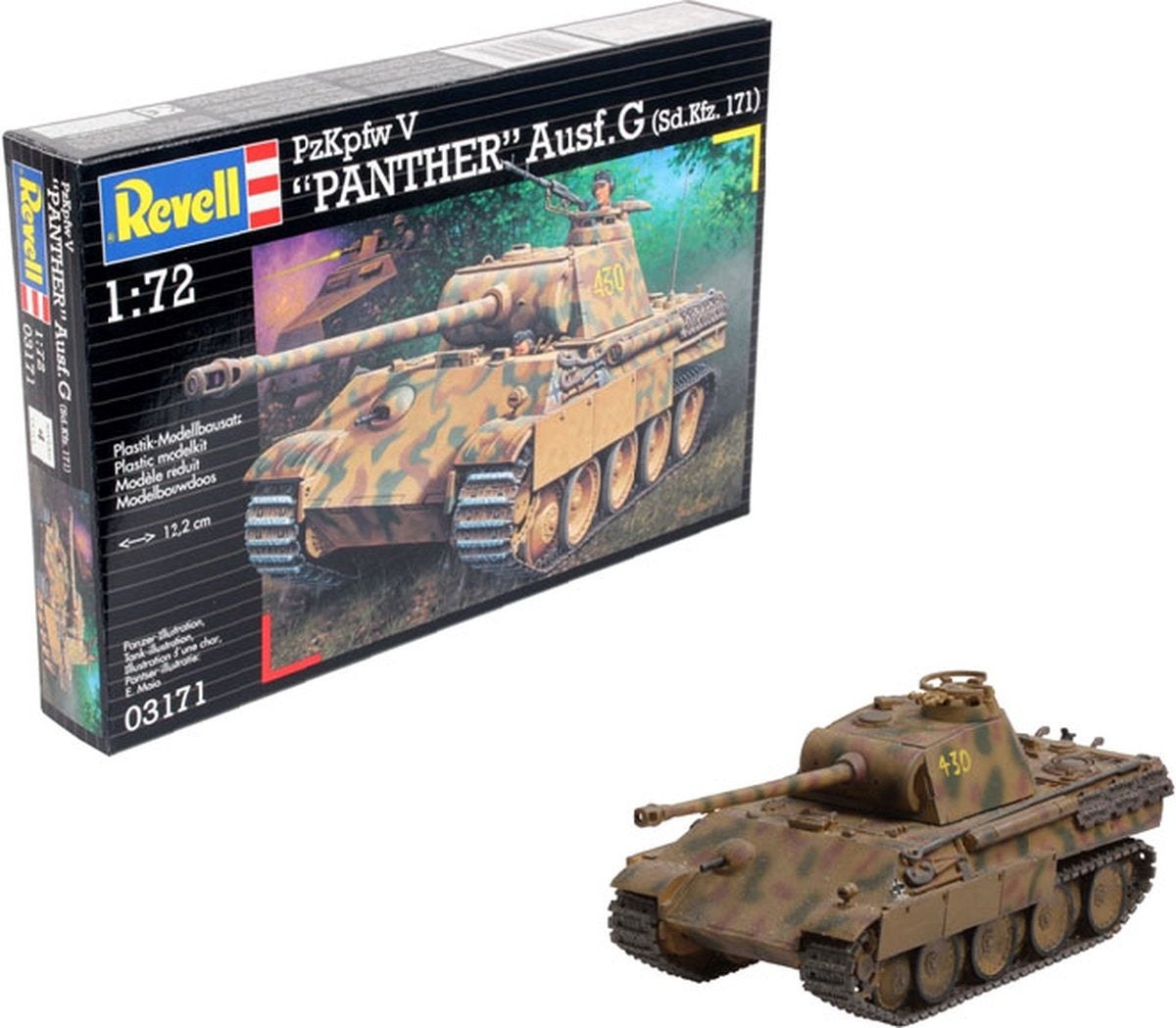 Revell modelbouwpakket militaire voertuigen – 03171 pzkpfw v pantner ausf.g (sd.kfz. 171) plastic – 1:72 – modelbouw