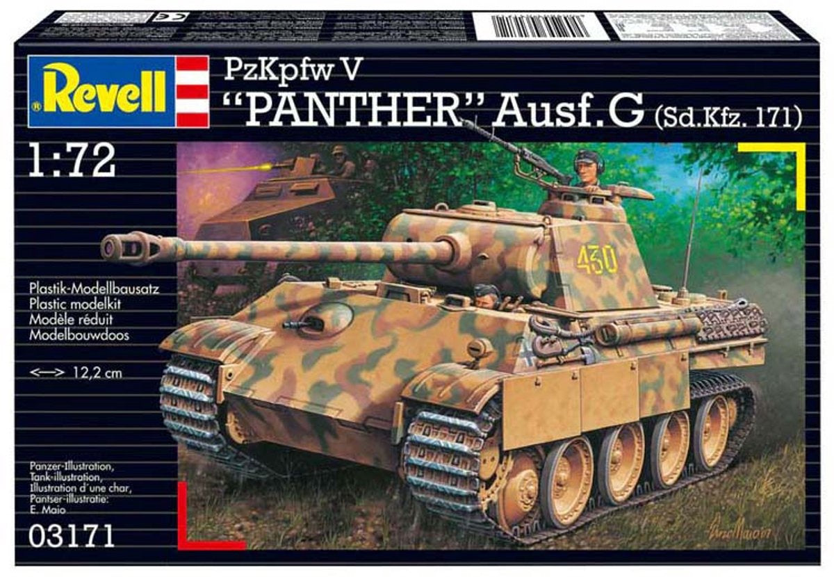 Revell modelbouwpakket militaire voertuigen – 03171 pzkpfw v pantner ausf.g (sd.kfz. 171) plastic – 1:72 – modelbouw