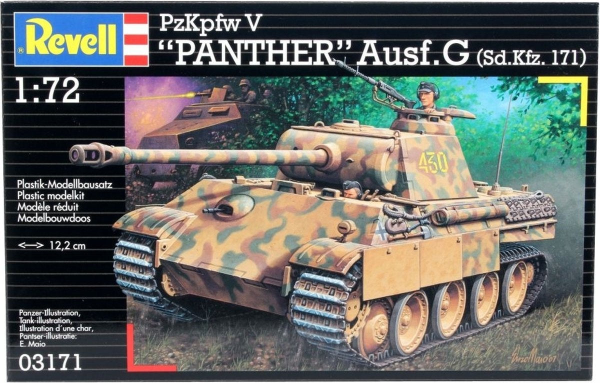 Revell modelbouwpakket militaire voertuigen – 03171 pzkpfw v pantner ausf.g (sd.kfz. 171) plastic – 1:72 – modelbouw
