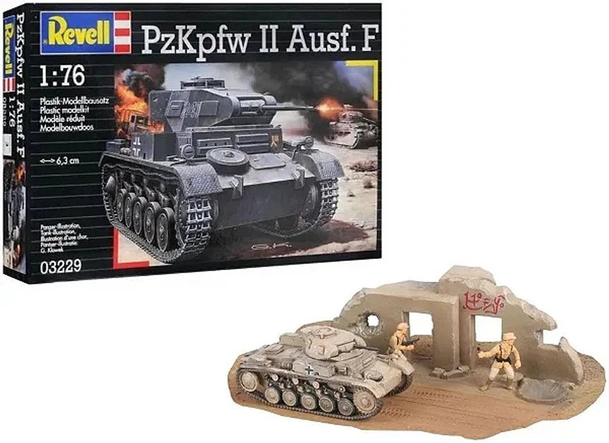 Revell modelbouwpakket militaire voertuigen – 03229 pzkpfw ii ausf. f tank plastic – 1:76 – modelbouw