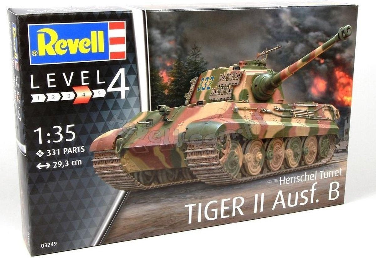 Revell modelbouwpakket militaire voertuigen – 03249 tiger ii ausf.b (henschel turr) plastic – 1:35 – modelbouw