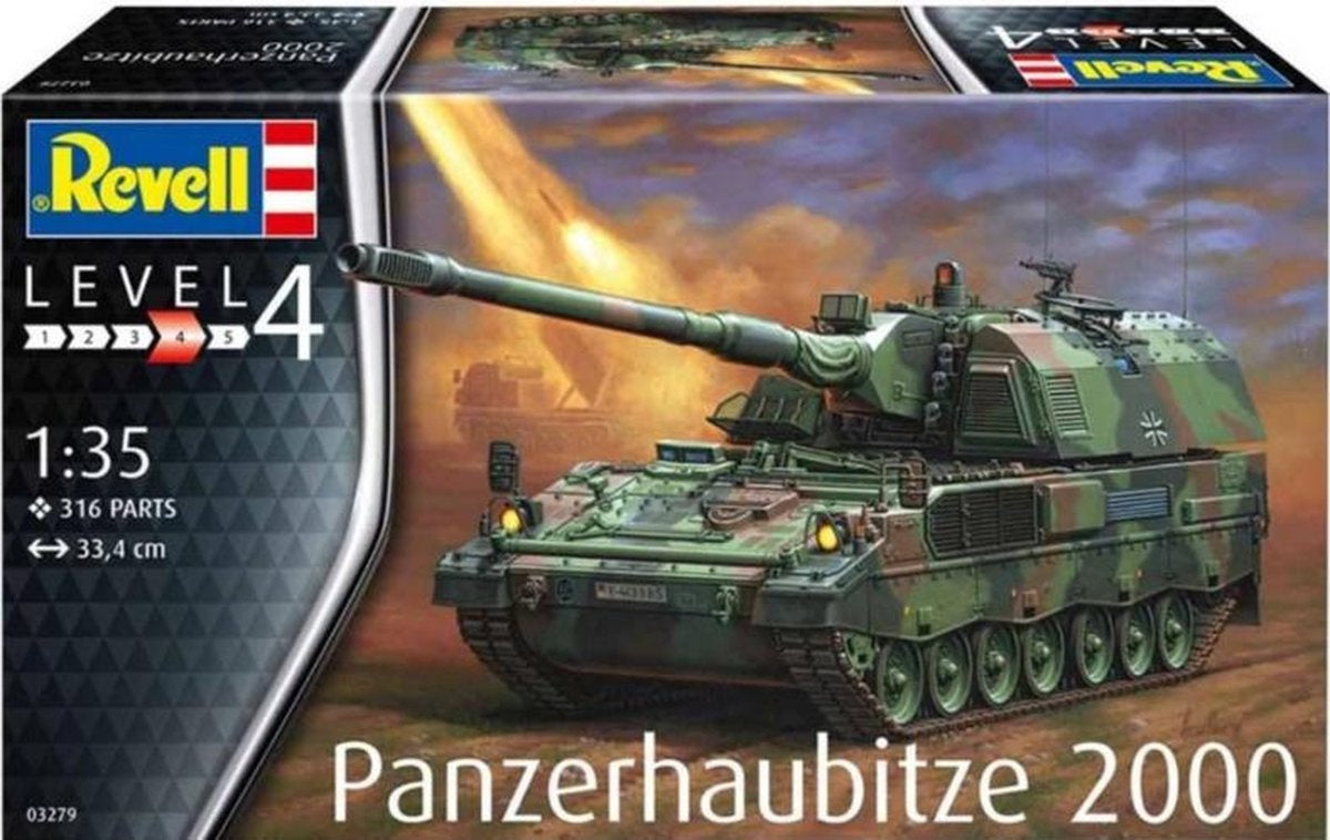 Revell modelbouwpakket militaire voertuigen – 03279 panzerhaubitze 2000 plastic – 1:35 – modelbouw