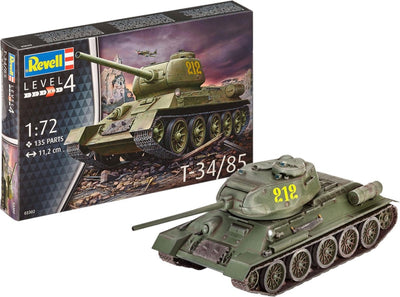 Revell modelbouwpakket militaire voertuigen – 03302 t-34/85 tank plastic – 1:72 – modelbouw