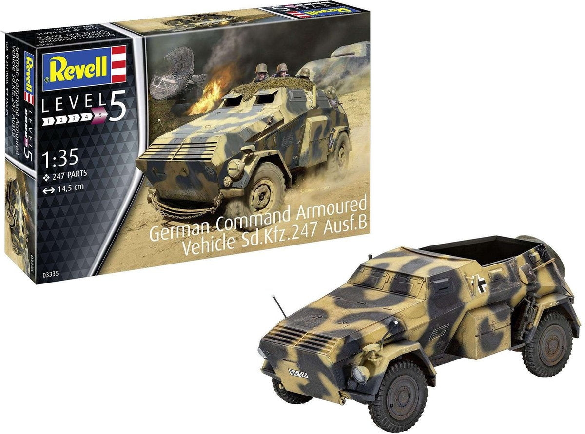 Revell modelbouwpakket militaire voertuigen – 03335 german armoured command car sd. kfz. 247 ausf. b plastic – 1:35 – modelbouw