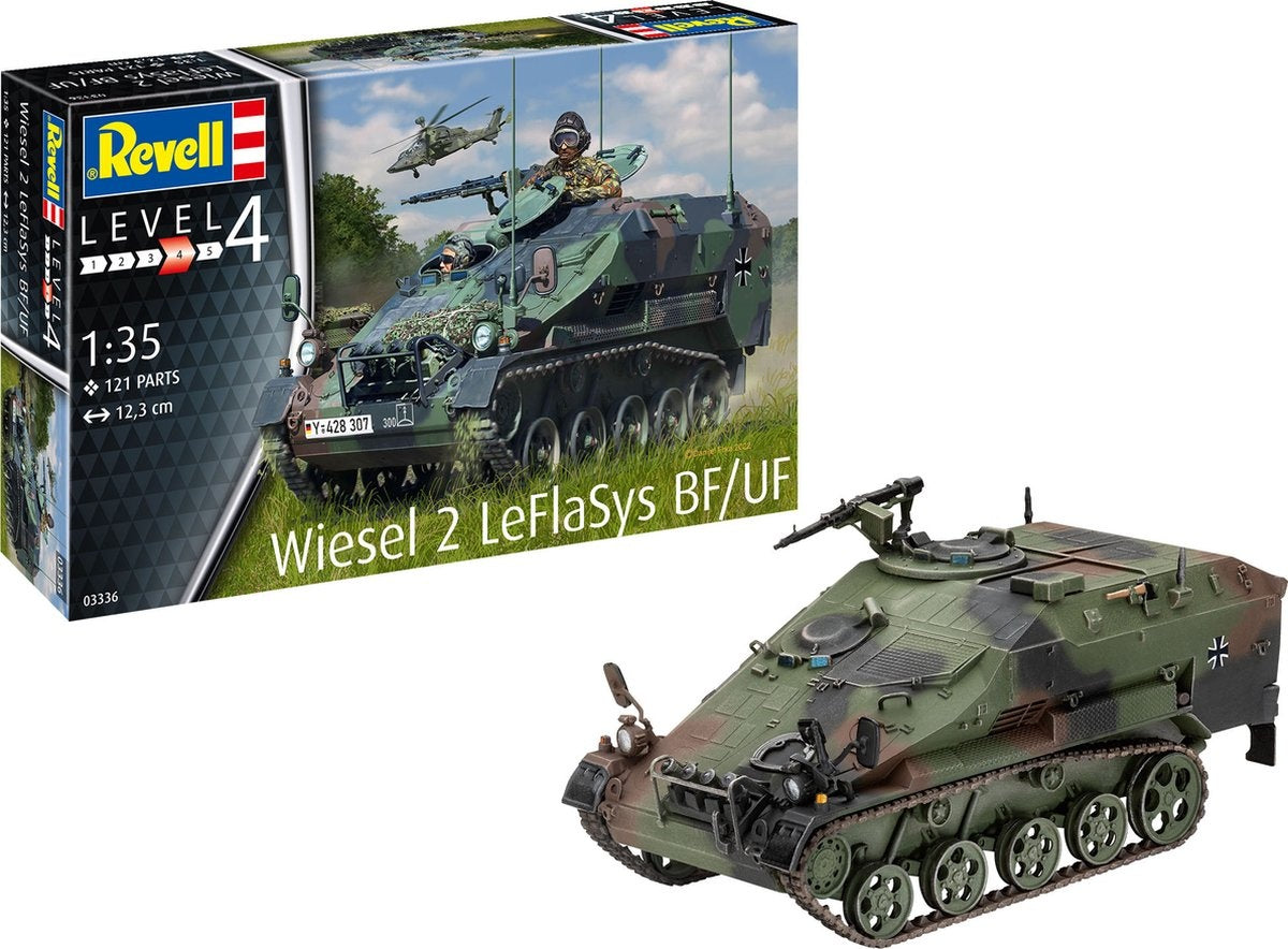 Revell modelbouwpakket militaire voertuigen – 03336 wiesel 2 leflasys bf/uf plastic – 1:35 – modelbouw