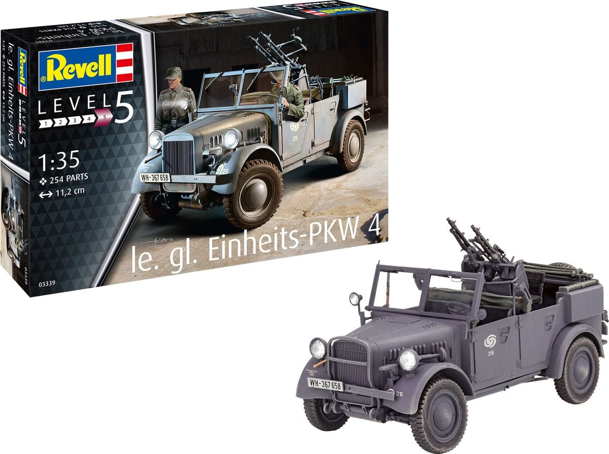 Revell modelbouwpakket militaire voertuigen – 03339 einheits-pkw kfz.4 plastic – 1:35 – modelbouw