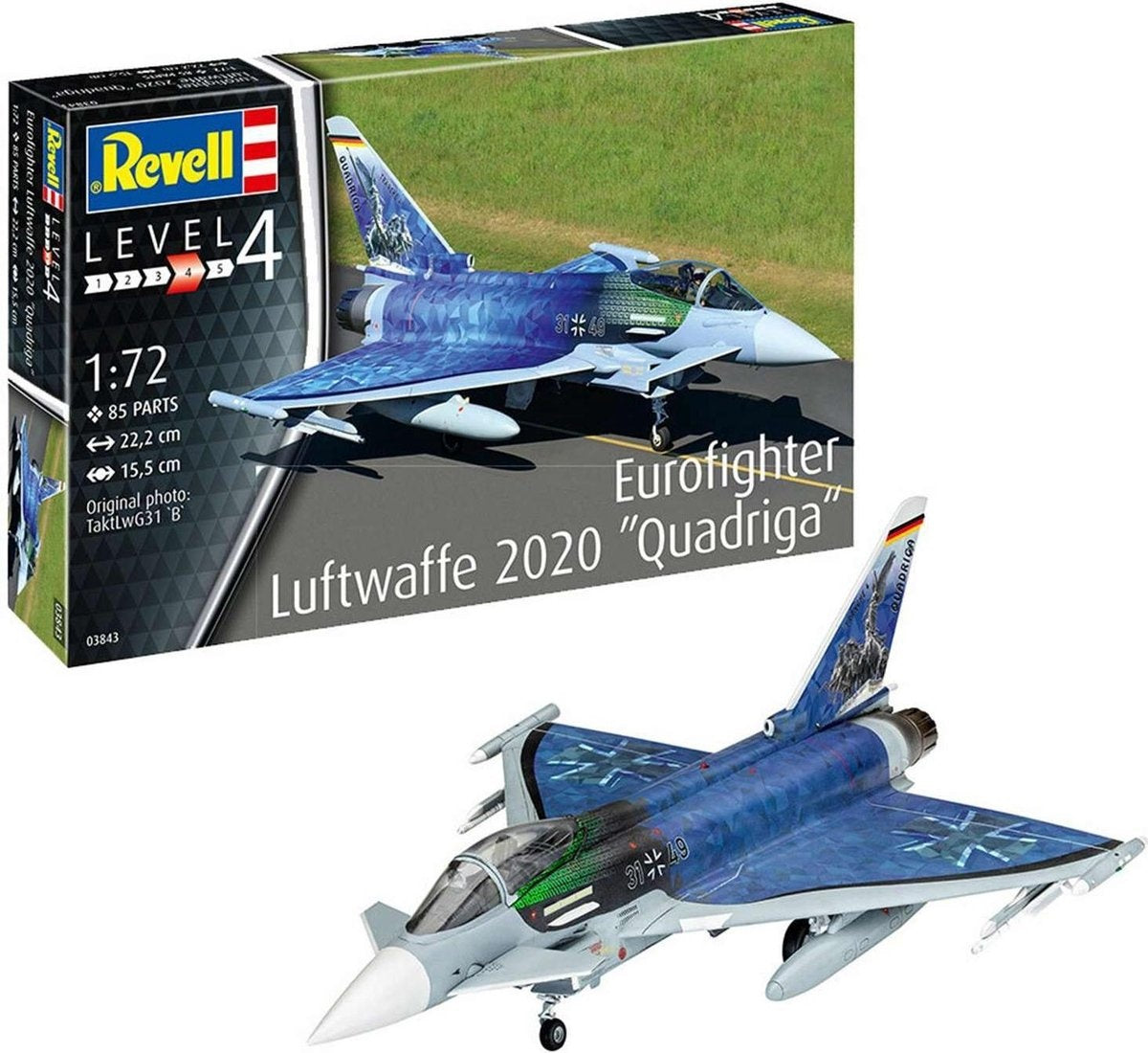 1:72 Revell 03843 eurofighter "luftwaffe 2020 quadriga" plane modelbouwpakket