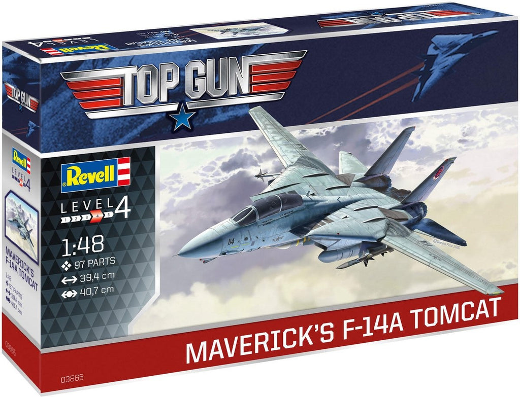 Revell modelbouwpakket militaire voertuigen – 03865 maverick#039 f-14a tomcat ‘top gun' plastic – 1:48 – modelbouw