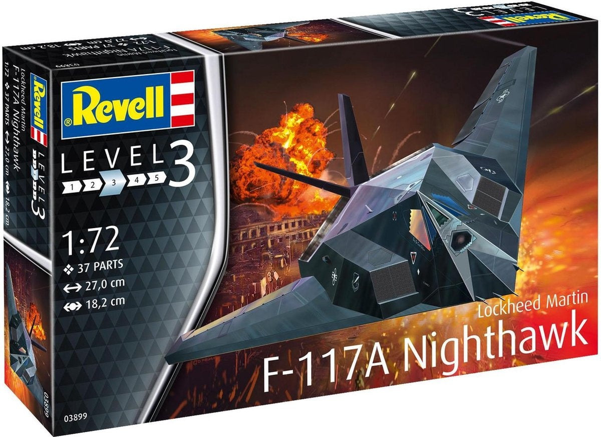 Revell modelbouwpakket militaire voertuigen – 03899 f-117 stealth fighter plastic – 1:72 – modelbouw