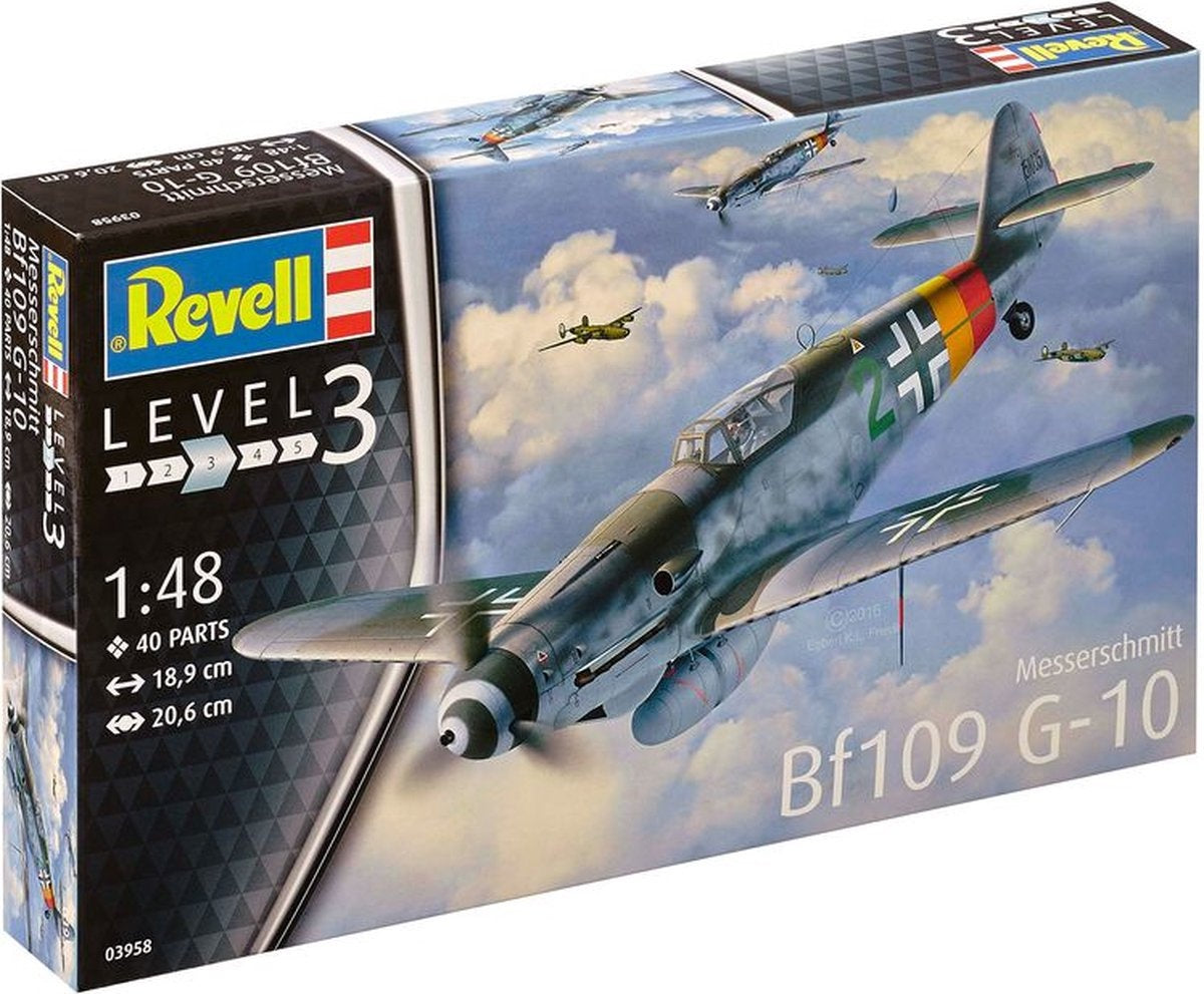 Revell modelbouwpakket vliegtuigen – 03958 messerschmitt bf109 g-10 plastic – 1:48 – modelbouw