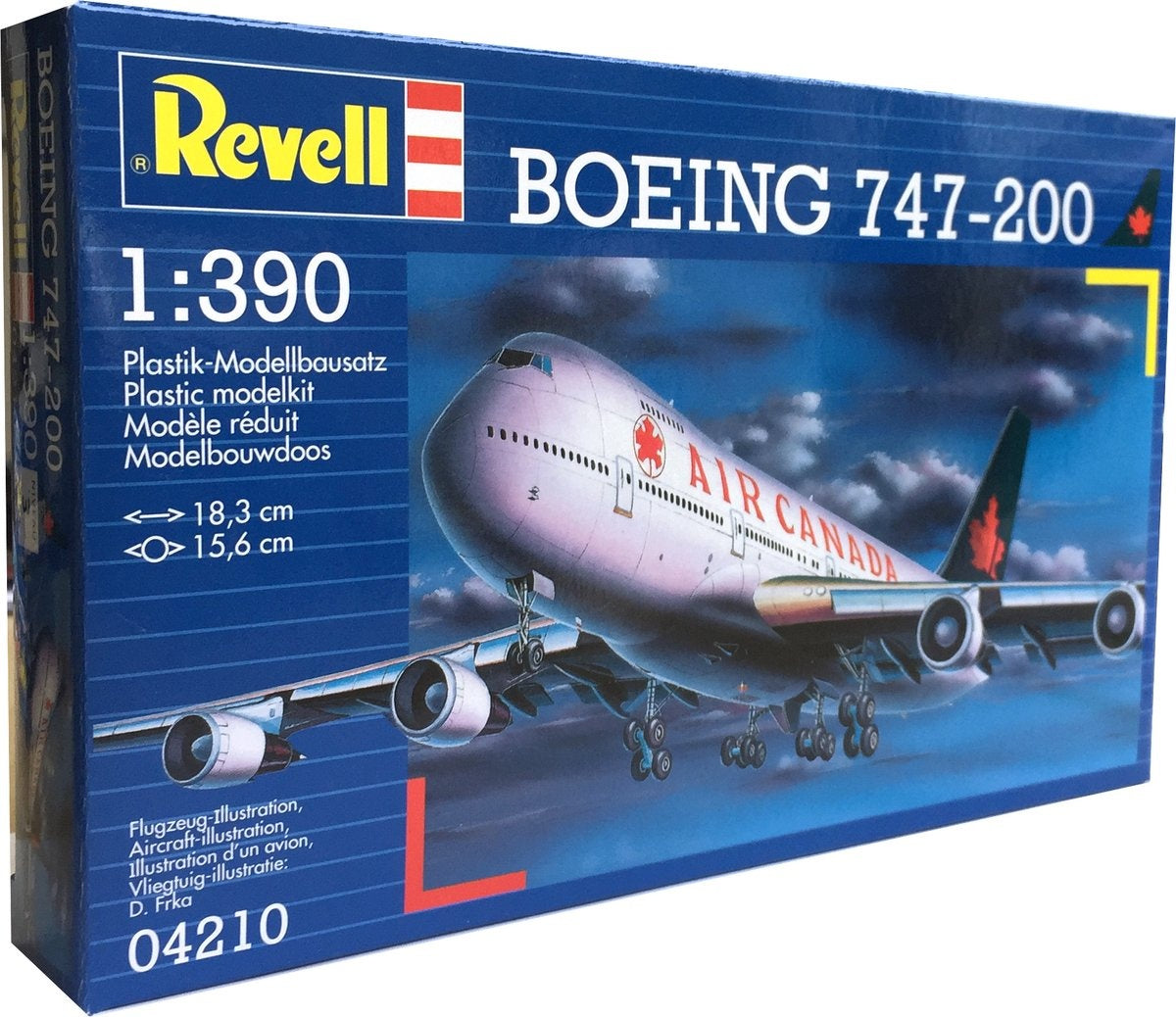 Revell modelbouwpakket vliegtuigen – 04210 boeing 747-200 air canada vliegtuig plastic – 1:390 – modelbouw