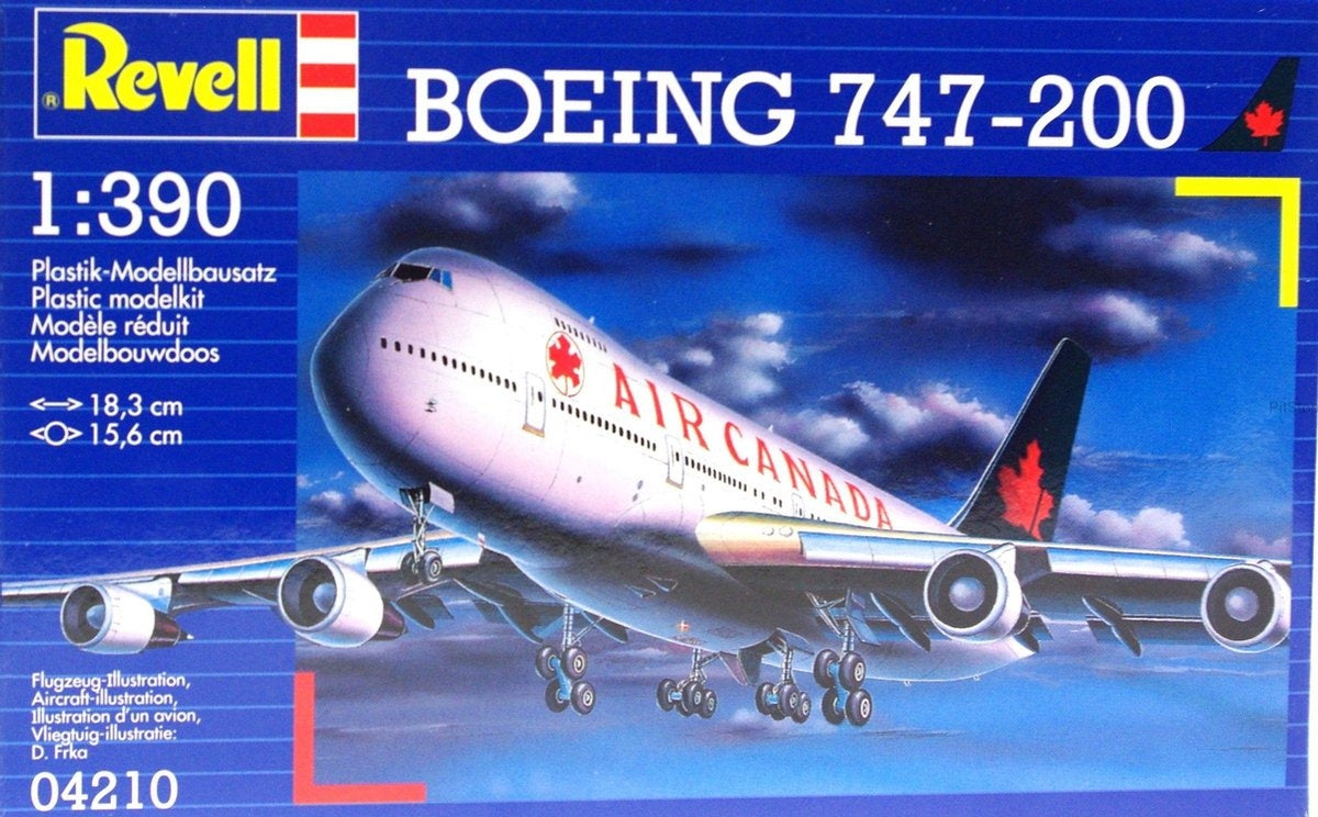 Revell modelbouwpakket vliegtuigen – 04210 boeing 747-200 air canada vliegtuig plastic – 1:390 – modelbouw