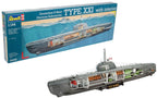 Revell modelbouwpakket militaire voertuigen – 05078 deutsches u-boot typ xxi mit interieur plastic – 1:144 – modelbouw