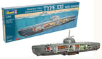 Revell modelbouwpakket militaire voertuigen – 05078 deutsches u-boot typ xxi mit interieur plastic – 1:144 – modelbouw