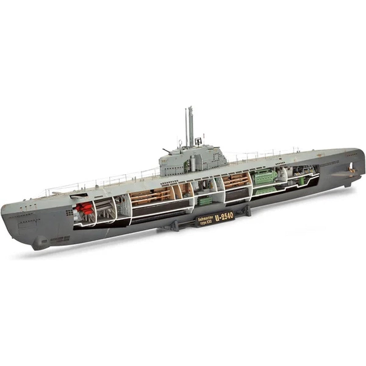 Revell modelbouwpakket militaire voertuigen – 05078 deutsches u-boot typ xxi mit interieur plastic – 1:144 – modelbouw