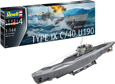 Revell modelbouwpakket militaire voertuigen – 05167 duitse submarine type ix c/40 (u190) – duikboot plastic – 1:144 – modelbouw