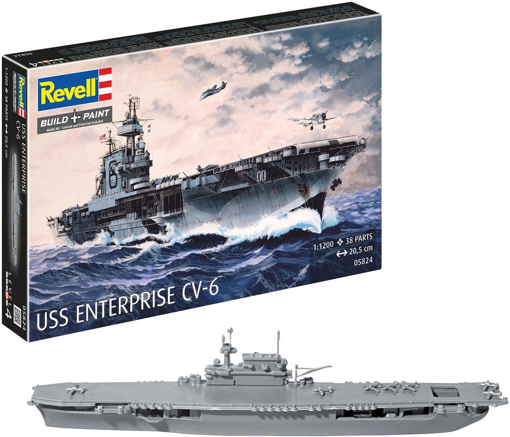 Revell modelbouwpakket schepen – 05824 uss enterprise cv-6 ship plastic – 1:1200 – modelbouw