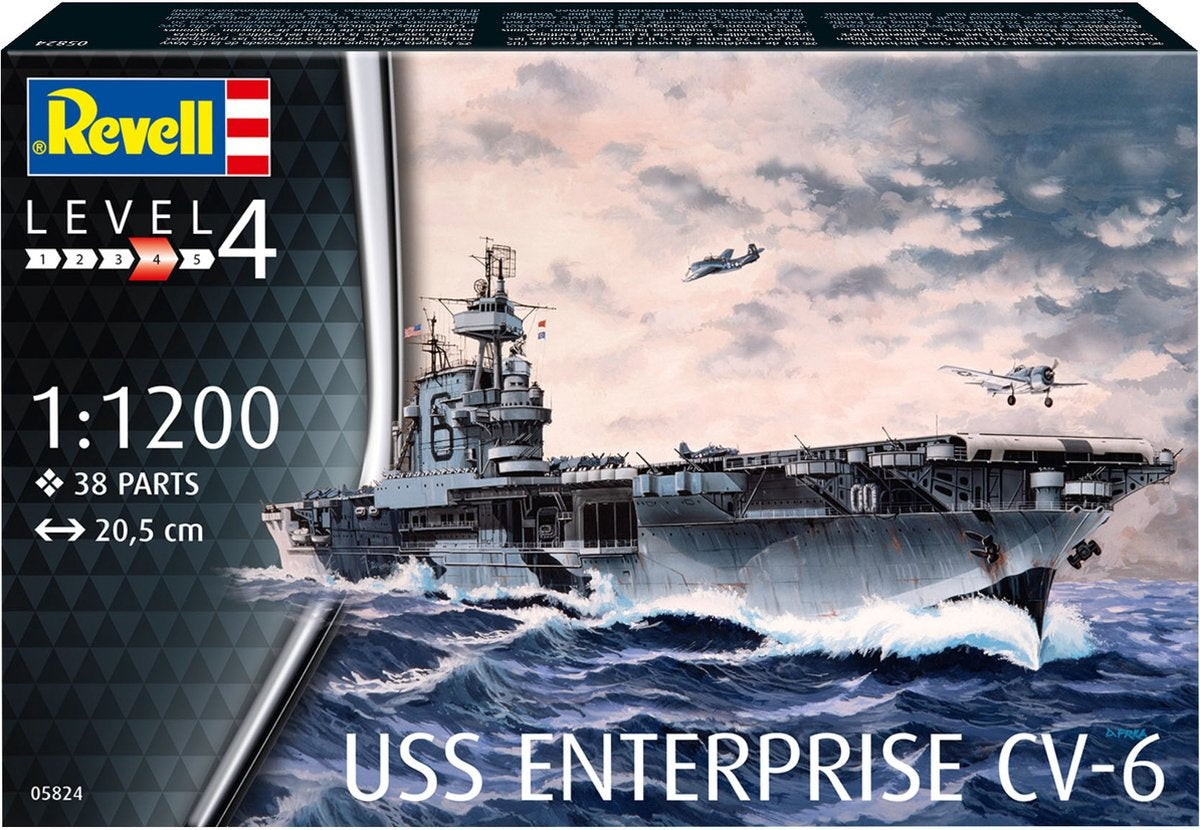 Revell modelbouwpakket schepen – 05824 uss enterprise cv-6 ship plastic – 1:1200 – modelbouw