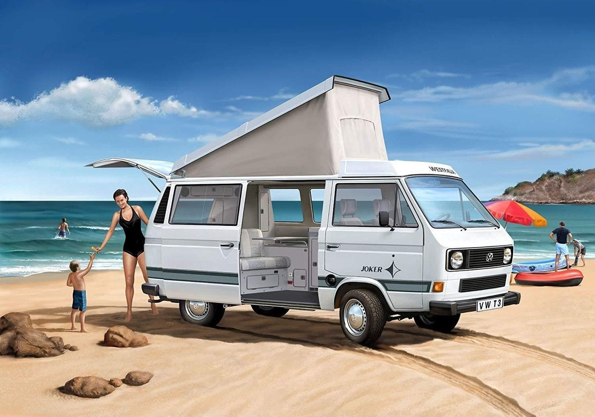 Revell modelbouwpakket auto – 07344 volkswagen t3 camper – duitse camper plastic – 1:25 – modelbouw