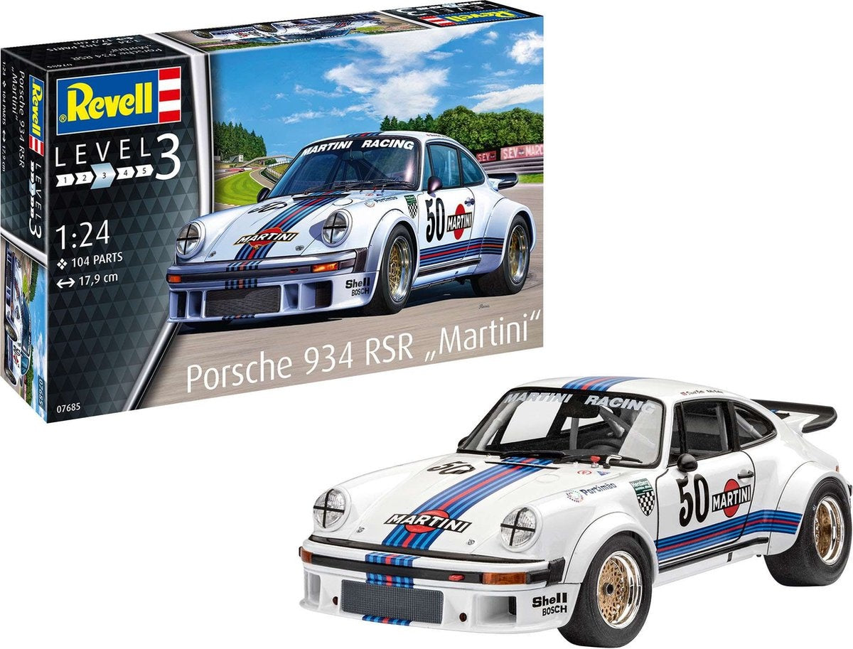 Revell modelbouwpakket auto – 07685 porsche 934 rsr -martini- plastic – 1:24 – modelbouw