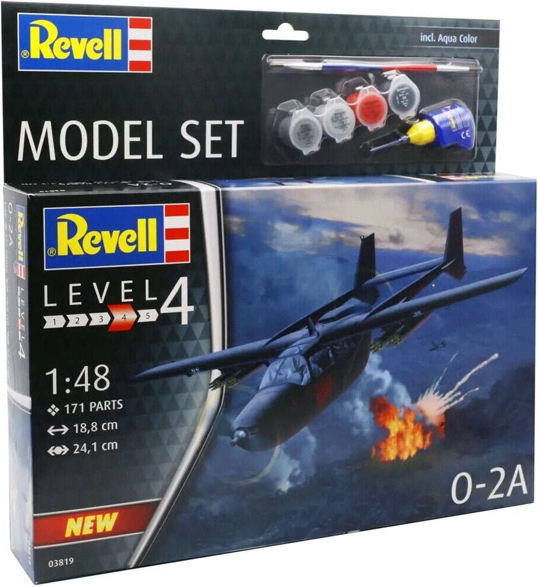 Revell modelbouwpakket militaire voertuigen – 63819 o-2a skymaster – model set plastic – 1:48 – modelbouw