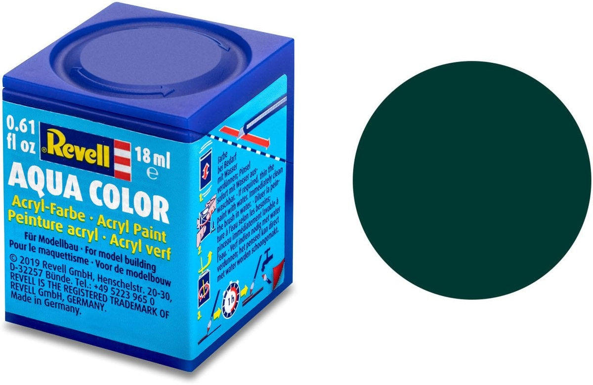 Revell hobbyverf acrylverf – aqua #40 black green – matt – acryl – verf potje – 18 ml