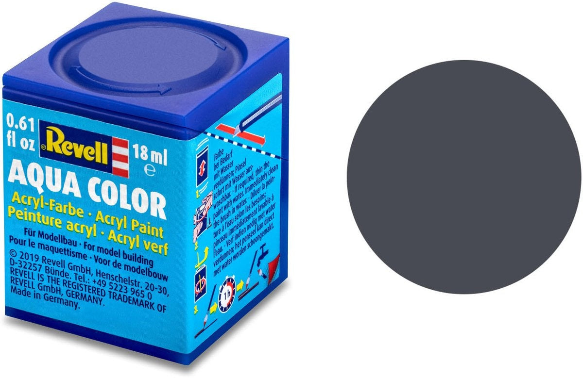 Revell hobbyverf acrylverf – aqua #78 tank grey – matt – ral7024 – acryl – verf potje – 18 ml